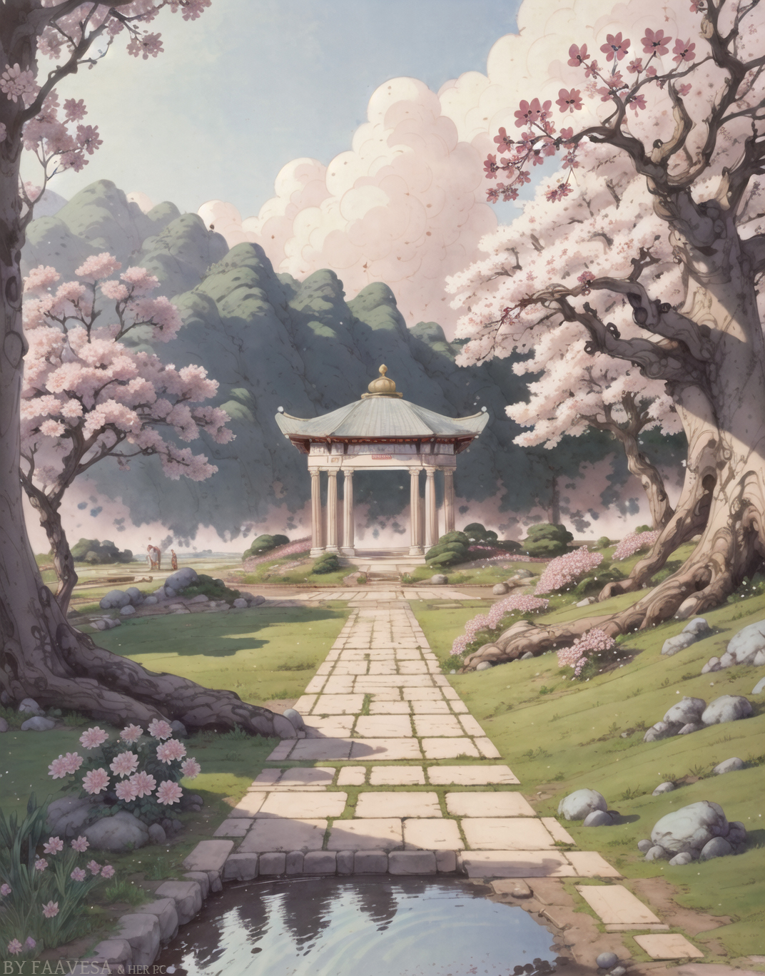 11522-3493421012-sakura garden, greek, (masterpiece, best quality_1.2), peaceful, calm landscape, flowers and lush bushes, artstation, by simon s.jpg